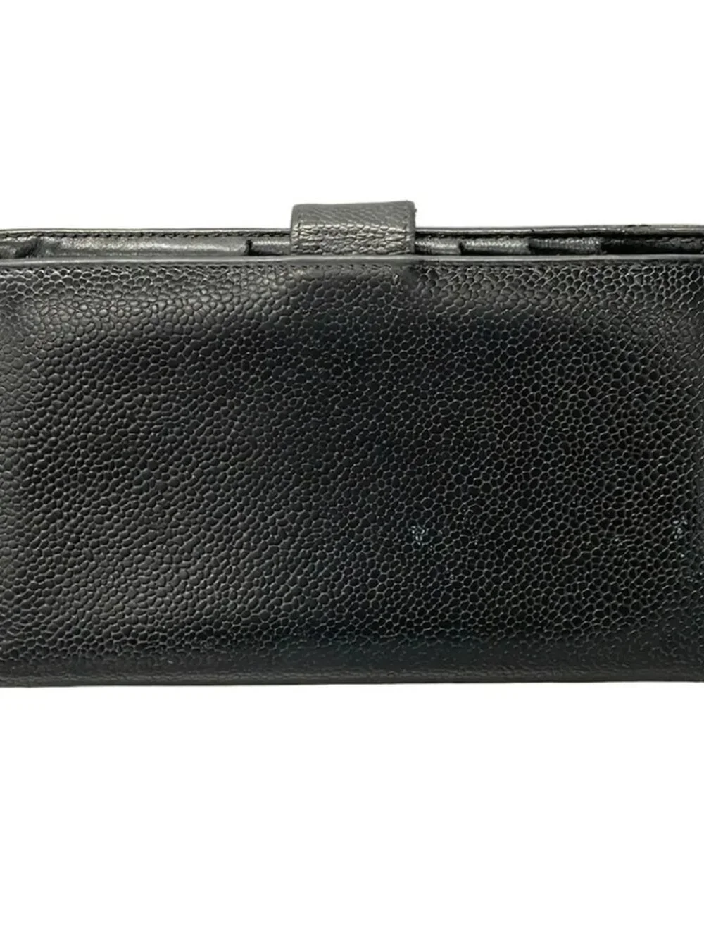 CHANEL Black Calfskin Long Wallet Gold hardware